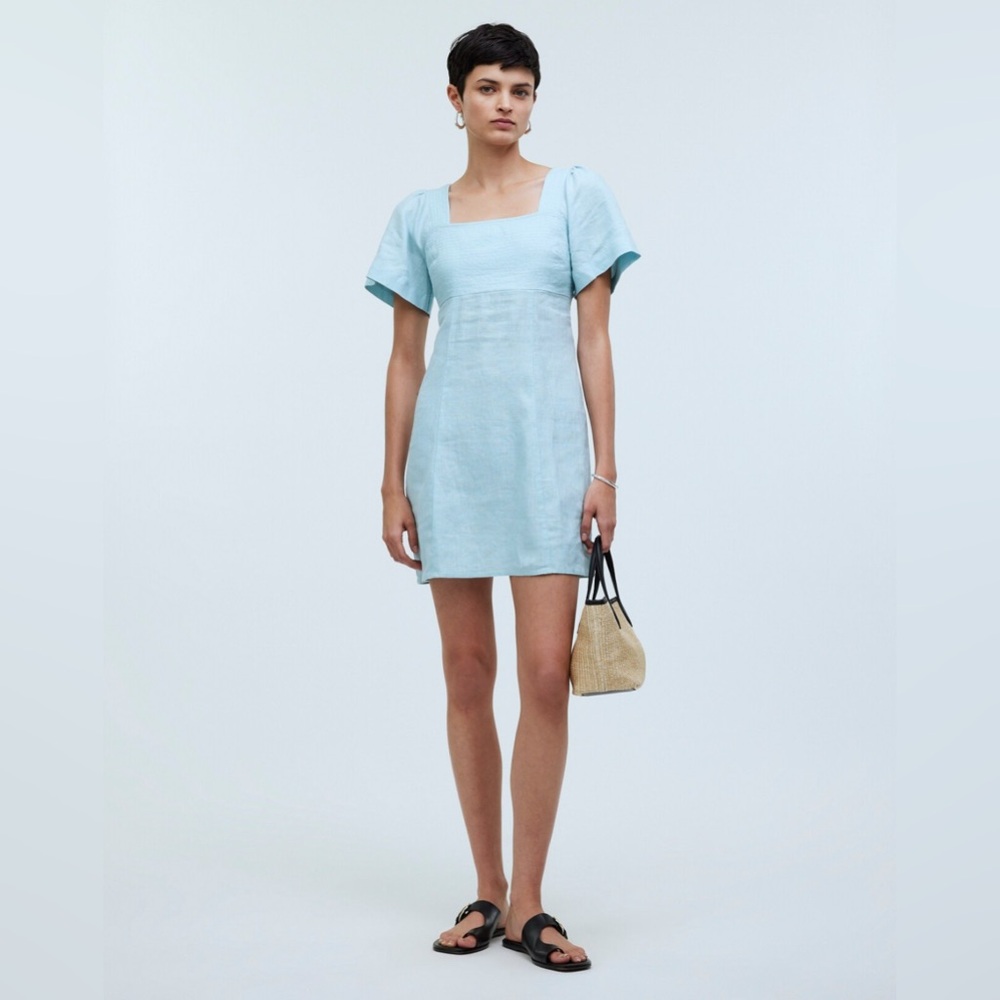 Madewell Square-Neck Mini Dress in 100% Linen